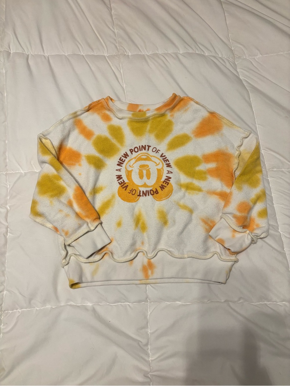 Disney Tie-Dye Crewneck Sweatshirt - White, Yellow & Orange